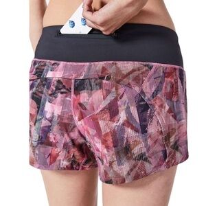 Lululemon Run Times Short 4" Inseam Sun Dazed Multi Pink / Super Dark in Sz 4